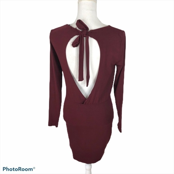 Lulus Red White Open Tie Back Dress NWT Small - Picture 5 of 8